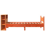 ZNTS Bed Frame without Mattress Wax Brown 100x200 cm Solid Wood Pine 3323316