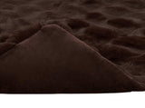 Anti-Slip Faux Rabbit Fur Blanket Olite 4 pcs Camel Polyester 42021798