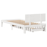 Bed Frame with Drawers without Mattress White 100x200 cm 3301981