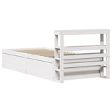 Bed Frame with Headboard White 90x190 cm Single Solid Wood Pine 3306364