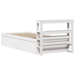 Bed Frame with Headboard White 75x190 cm Small Single Solid Wood Pine 3306367