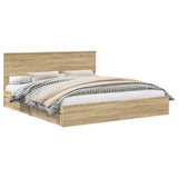 Storage Bed with Drawer Sonoma Oak 180 x 200 cm Engineered Wood 3410772