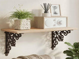 Wall Shelf Brackets 12 pcs Black 24 x 24 x 3.5 cm Steel 42038824