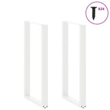 ZNTS Coffee Table Legs U-Shaped 2 pcs White 60x cm Steel 4013249