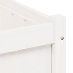 ZNTS Garden Planters 2 pcs White Solid Wood Pine 837417