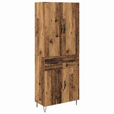 Highboard with Drawer 2 pcs Old Wood Engineered Wood and Glass 3415745