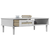 Coffee Table SENJA Rattan Look White 100x55x33 cm Solid Wood 358047