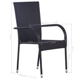 Dining Set Black, Natural 3072492
