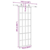 Sliding Door with Hardware Set Black 76x205 cm ESG Glass 3375905