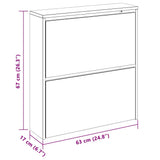 Shoe Cabinet with Mirror 2-Layer Grey Sonoma 63x17x67 cm 342633