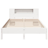 Bookcase Bed without Mattress White 120x190 cm Small Double Solid Wood Pine 3322844