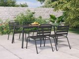 5 Piece Garden Dining Set Anthracite Steel 3187991