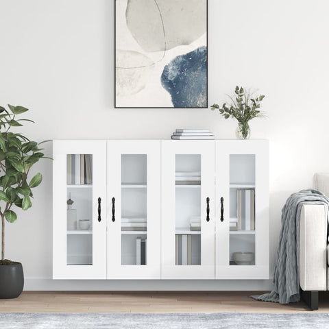 Wall Mounted Cabinets 2 pcs White Engineered Wood 3197969