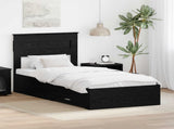 Bed Frame with Headboard Black Oak 90 x 200 cm Engineered Wood 3410036