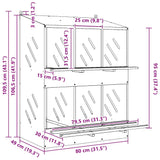 ZNTS Chicken Nesting Box with 6 Compartments Galvanized Silver Metal 864352