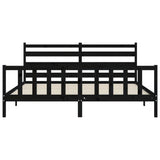 Bed Frame without Mattress Black 200x200 cm Solid Wood Pine 3192060