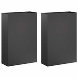 Garden Planter 2 pcs Black 50 x 20 x 75 cm Cold-rolled Steel 8005457