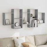 Wall Shelf Grey Sonoma 159x18x65 cm Engineered Wood 853214