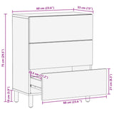 Sideboard White Wash Finish 60 x 33 x 75 cm Solid Mango Wood 4017867