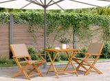 Bistro Set Taupe Solid Acacia wood, 100% polyester fabric Compact 3281810