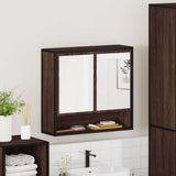 ZNTS Bathroom Mirror Cabinet Brown Oak 65x20x60 cm Engineered Wood 849263