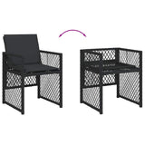 13 Piece Garden Dining Set with Cushions Black Poly Rattan 3210799