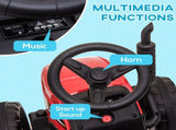Ride On Tractor, Battery Powered Electric Car, with Detachable Trailer, Remote Control, Music - Red T3398P348361
