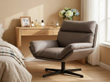 Accent Chair with 360 Swivel Armchair for Living Room with Padded Cushion Dark Brown T3398P550273