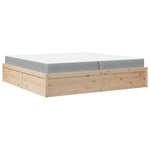 ZNTS Bed with Mattress 200x200 cm Solid Wood Pine 3281922