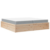 ZNTS Bed with Mattress 200x200 cm Solid Wood Pine 3281922