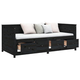 Day Bed without Mattress Black 90x200 cm Solid Wood Pine 820905