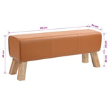 Bench 110 x 30 x 45 cm Real Leather Brown 42042111