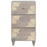 Sideboard Grey and Gold 40 x 33 x 75 cm Solid Mango Wood 4018795
