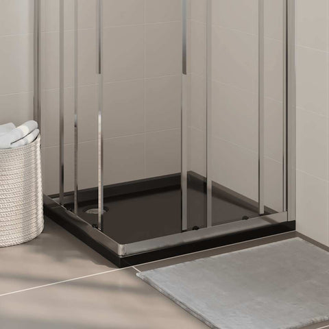 Square ABS Shower Base Tray Black 80x80 cm 148916