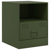 Bedside Cabinets 2 pcs Olive Green 34.5x39x44 cm Steel 841760