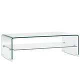 Coffee Table Clear 98x45x31 cm Tempered Glass 284745