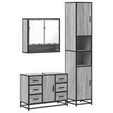 3 Piece Bathroom Furniture Set Grey Sonoma Engineered Wood 3301113
