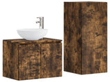 Bathroom Furniture Set 2 pcs Smoked Oak 33 x 34.5 x 100 cm 3406118