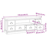 TV Stand with Drawer Natural 110 x 30 x 40 cm Solid Teak Wood 42017955