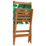 Folding Garden Chairs 8 pcs Green Fabric and Solid Wood 3214651
