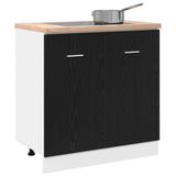 Sink Bottom Cabinet Black Oak 80x46x81.5 cm Engineered Wood 863227