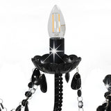 Chandelier with Beads Black 12 x E14 Bulbs 281609
