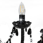 Chandelier with Beads Black 12 x E14 Bulbs 281609