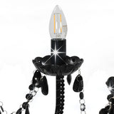 Chandelier with Beads Black 12 x E14 Bulbs 281609