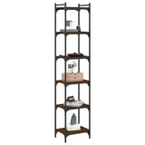 Bookcase 6-Tier Brown Oak 40x30x188 cm Engineered Wood 837646