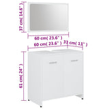 Bathroom Furniture Set White Engineered Wood 802579