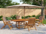 5-Piece Garden Dining Set Natural Solid Acacia Wood 3434520
