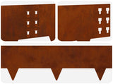 Lawn Edging 10 pcs 100 x 25 cm Steel Rusty 8008620