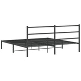 Metal Bed Frame without Mattress with Headboard Black 183x213cm 355370