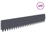 Lawn Edging 10 pcs 103 x 20 cm Steel Anthracite 8008377